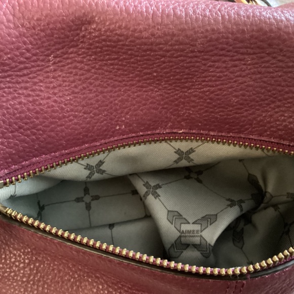 Crossbody lamb leather Aimee Kestenberg raspberry leather crossbody with wallet - Picture 6 of 14